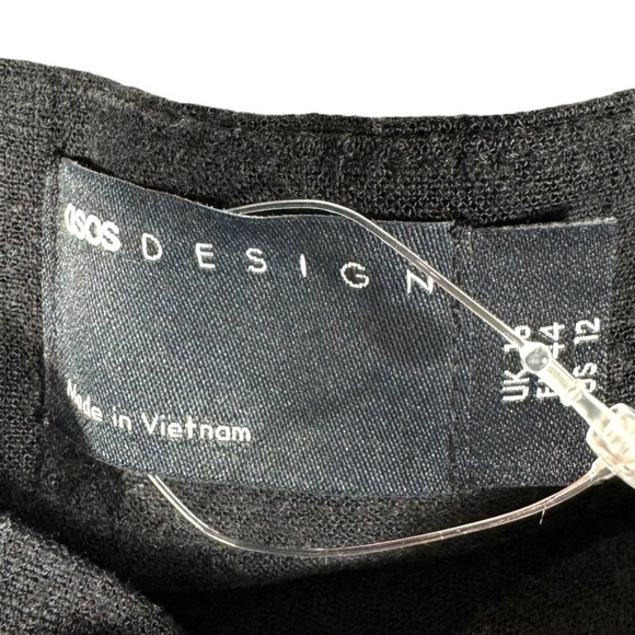 ASOS Design High Rise Relaxed Pleated Front Linen Blend Pants, Black, Size 12 - Picture 5 of 9